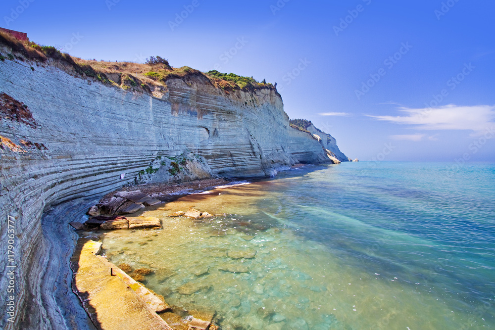 loggas beach near cape drastis, peroulades, corfu island, greece Stock  Photo | Adobe Stock