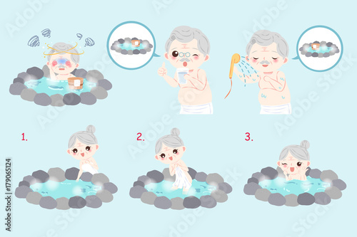 old couple with hot spring