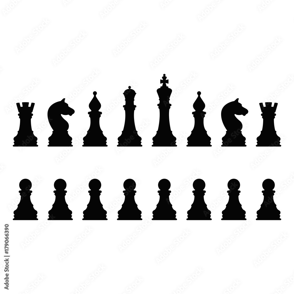 Vector Illustration Chess icons. Stock Vector | Adobe Stock