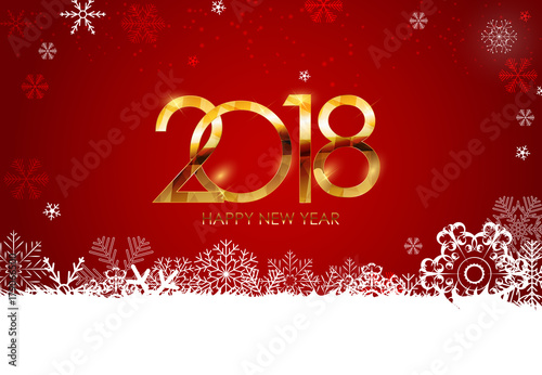 2018 New Year and Merry Christmas Background. Vector Illustration