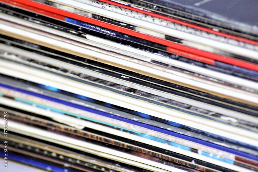 An Image of a Vinyl record cover collection