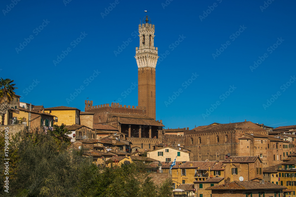 Veduta panoramica di Siena e della torre del Mangia