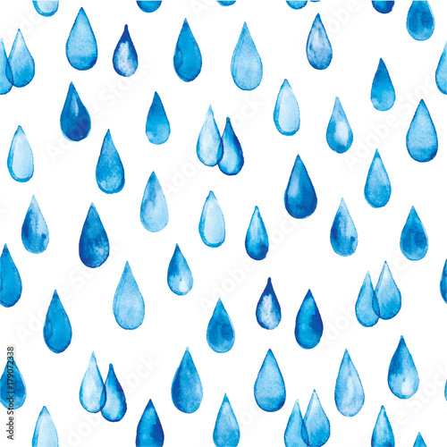 Rain/Seamless pattern with drops of watercolor. Drawing in vector.