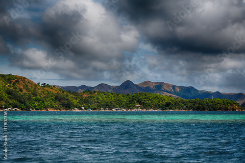 from a boat  in  beautiful panorama coastline sea and rock © lkpro