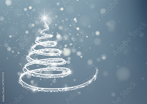 Christmas background with Christmas tree. Vector illustration
