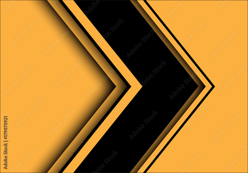 Abstract black arrow overlap on yellow background design modern futuristic background vector illustration. Abstract black arrow overlap on yellow background design modern futuristic background vector illustration.