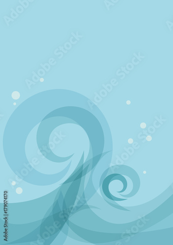 Vector abstract blue sea waves, summer concept