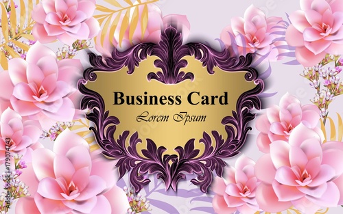 Luxury card with water lily flowers Vector. Beautiful illustration for brand ...