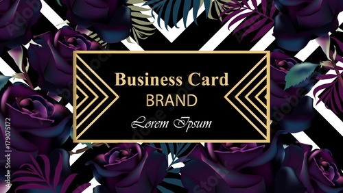 Black roses Luxury card Vector. Beautiful illustration for invitation, weddin...