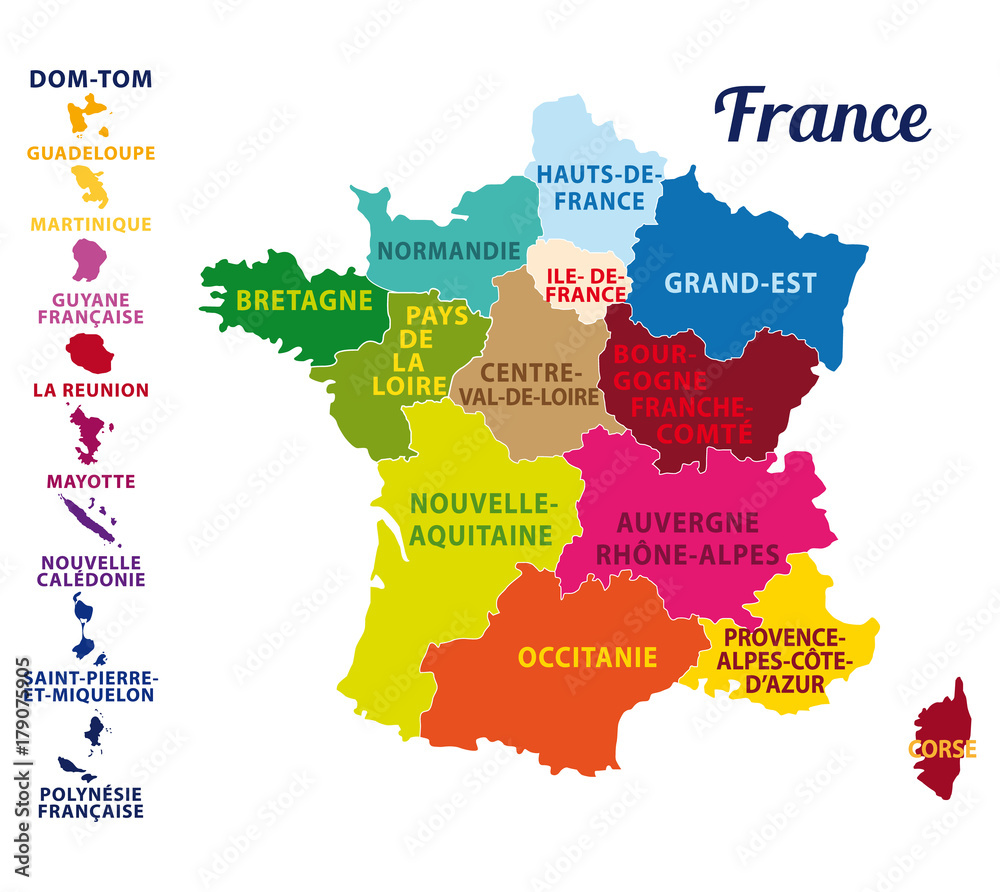 Carte de la France géographique 13 régions