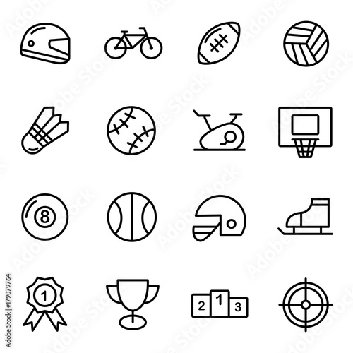 16 Fitness and Sport vector icons for web and mobile