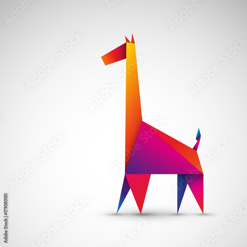 żyrafa origami wektor