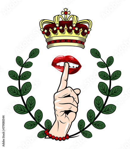 A finger pressed to his lips, calling for silence