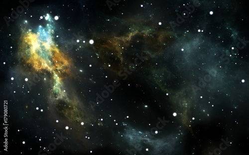 Fototapeta Naklejka Na Ścianę i Meble -  Night sky space background with nebula and stars