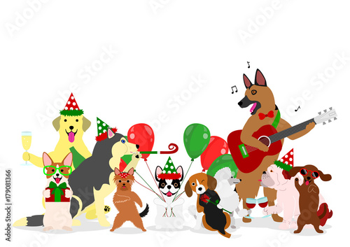 Christmas dogs group