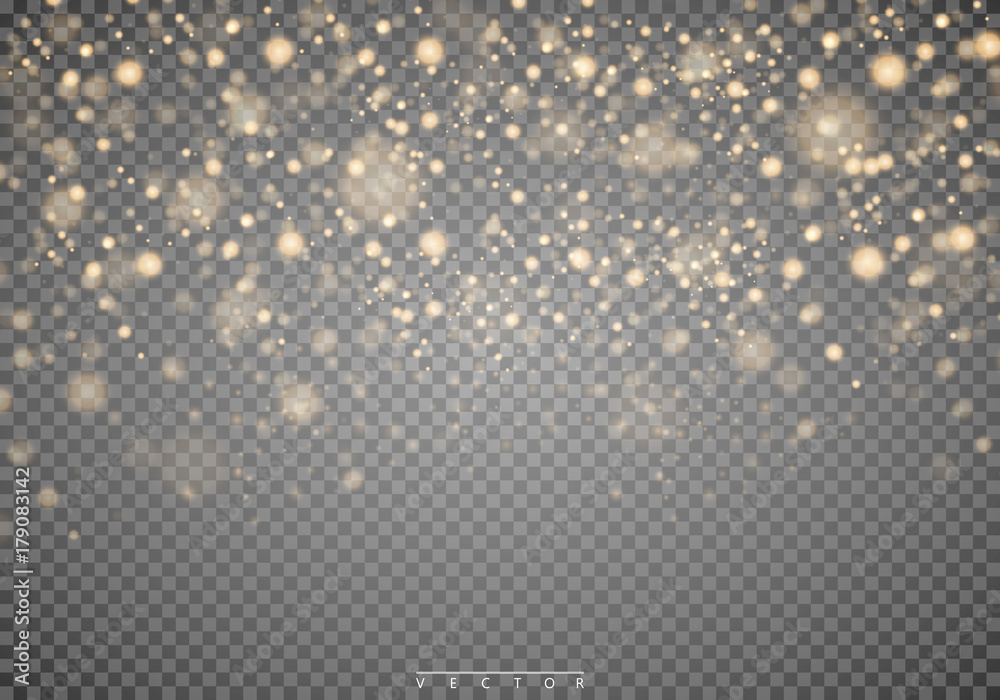Christmas shining bokeh isolated on transparent background. Christmas concept. Vector EPS10