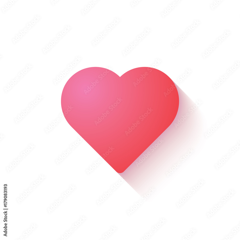 love heart icon in pink color vector illustrator
