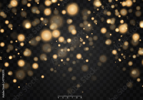 Christmas shining bokeh isolated on transparent background. Christmas concept. Vector EPS10