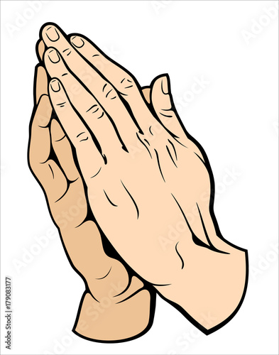 Human hands folded in prayer