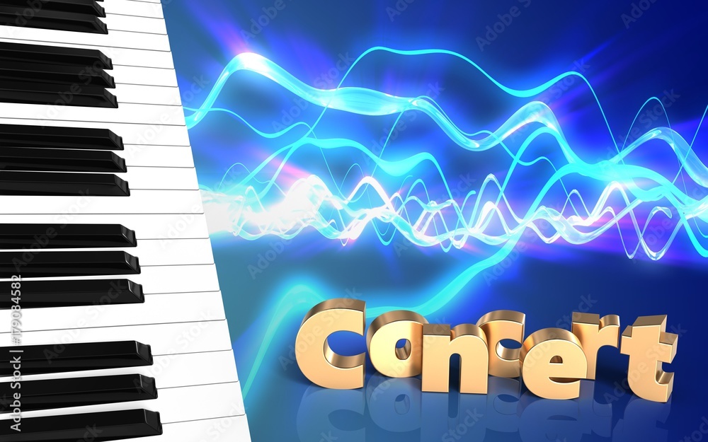 Fototapeta premium 3d blank piano keys