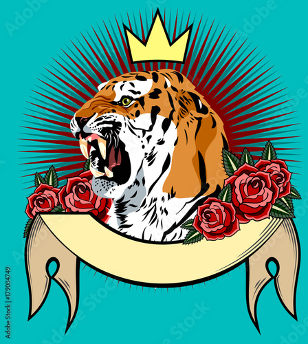 Fototapeta Naklejka Na Ścianę i Meble -  A grinning tiger