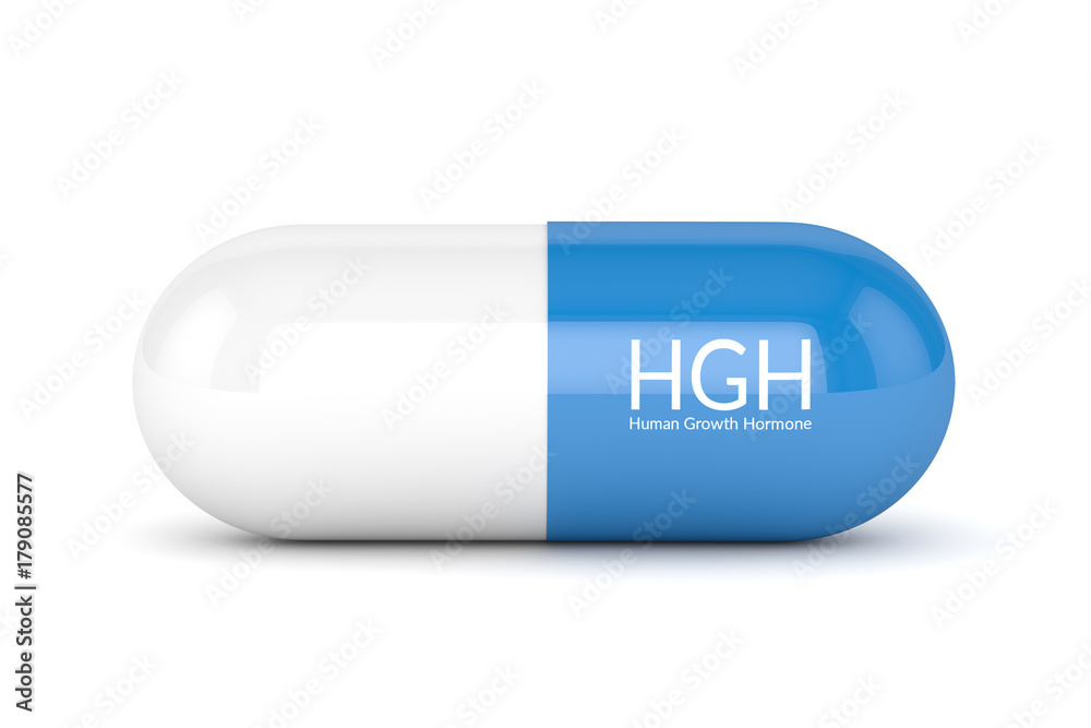 3d render of HGH pill over white 3d render of HGH pill over white
