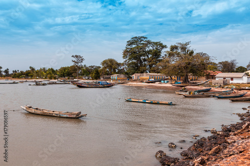 Gambia - small fishing port in Albreda located on the River Gambia