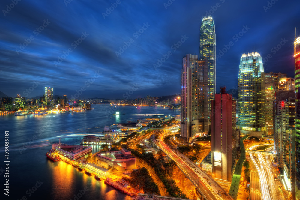 Fototapeta premium Hong Kong Skyline at Night
