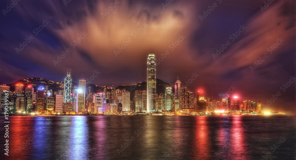 Fototapeta premium Hong Kong Skyline at Night