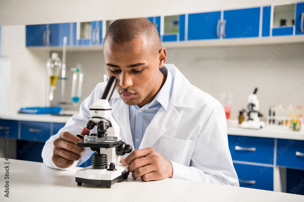 Male scientist at laboratory
