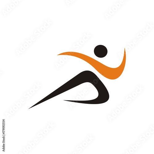 Abstract running figure logo design template vector