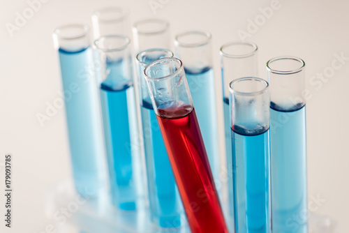  test tubes with bright liquids
