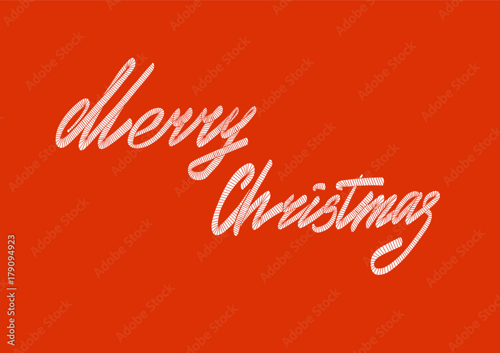 Merry Christmas lettering hand drawn. Christmas greeting card. Embroidery pattern. Vector illustration.. Merry Christmas lettering hand drawn. Christmas greeting card. Embroidery pattern. Vector illustration..