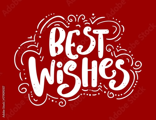 Best wishes. Handdrawn lettering.