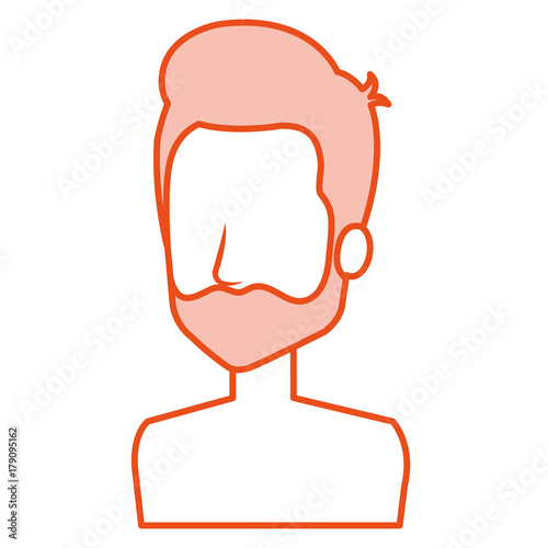 young man shirtless avatar character vector illustration design