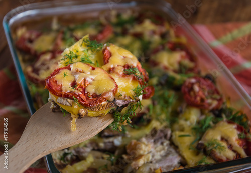 Sliced baked casserole