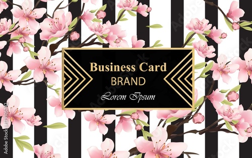 Cherry blossom. Sakura flowers background Vector illustrations