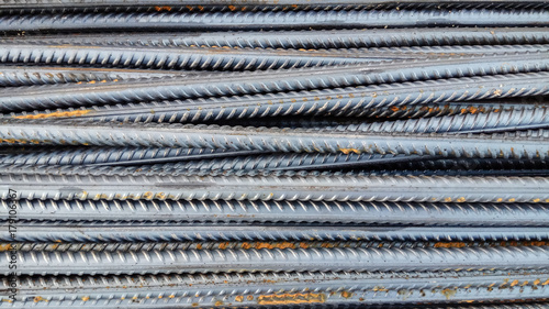 steel rods on worksite