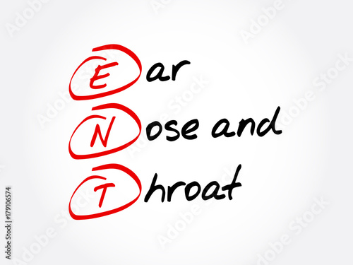 ENT - Ear Nose and Throat acronym, concept background