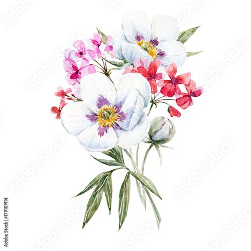 Watercolor floral bouquet