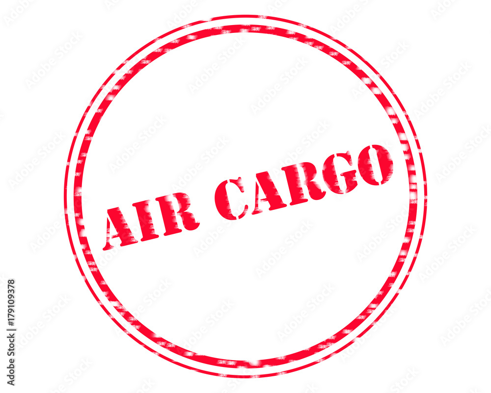 AIR CARGO RED Stamp Text on Circle white backgroud AIR CARGO RED Stamp Text on Circle white backgroud