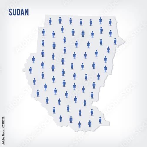 Vector people map of Sudan . The concept of population. photo