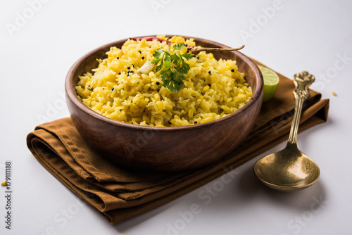 moong dal khichdi, Indian national Dish or food, selective focus


