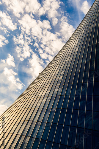 contemporary office building and cloudy sky