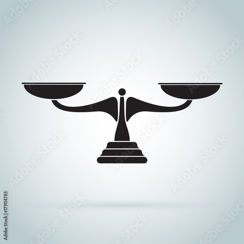 Scales icon. Vector black scale silhouette illustration.