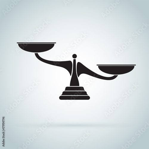 Scales icon. Vector black scale silhouette illustration.