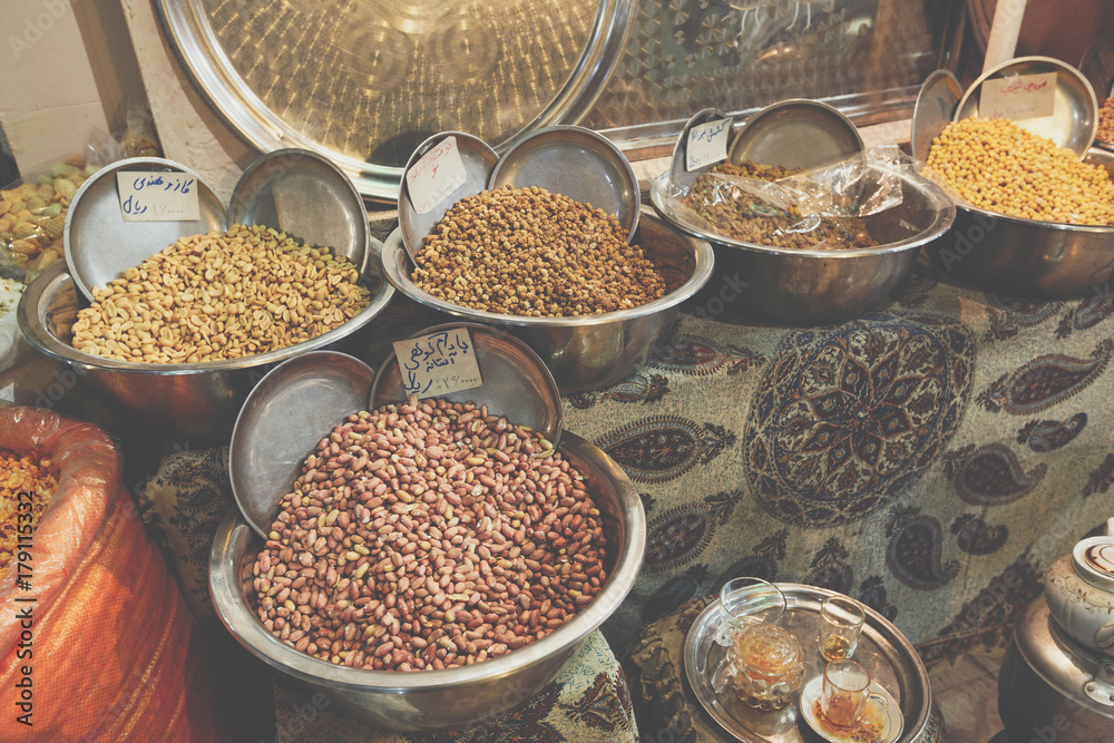 Colorful spices on the bazaar. Iran. Isfahan.