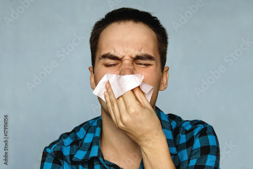 the man has a runny nose
