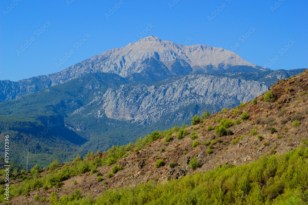 Tahtali mountain near Kemer, Turkey, in autumn