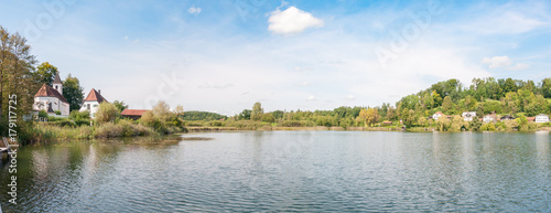 panorama over lake in Seeon in Germany Bavaria photo